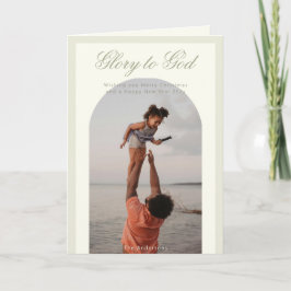 Religiösans julfoto hälsning Helgdag Card Kort
