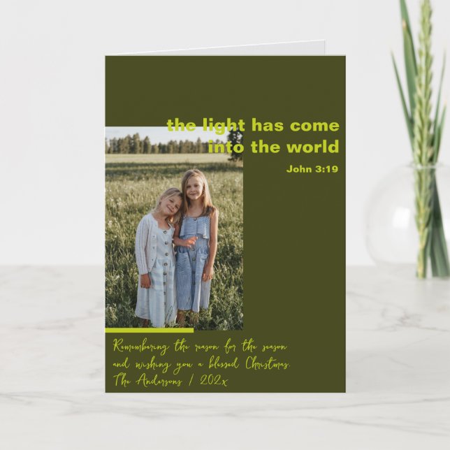 Religiösans julfoto hälsning Helgdag Card Tack Kort (Framsida)