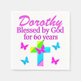 RELIGIÖSANS PERSONLIG 60 BIRTHDAY NAPKINS PAPPERSSERVETT