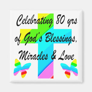 RELIGIÖSANS PERSONLIG 80:E BIRTHDAY-UTFORMNING MAGNET