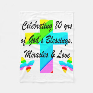 RELIGIÖSANS PERSONLIG 80TH BIRTHDAY DESIGN FLEECEFILT