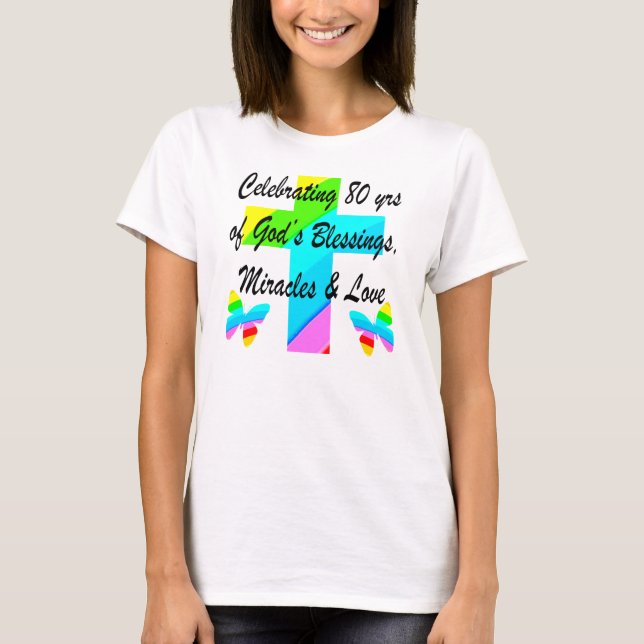 RELIGIÖSANS PERSONLIG 80TH BIRTHDAY DESIGN T SHIRT (Framsida)