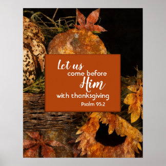 Religiösans Thanksgiving Poster med Psalm 95:2