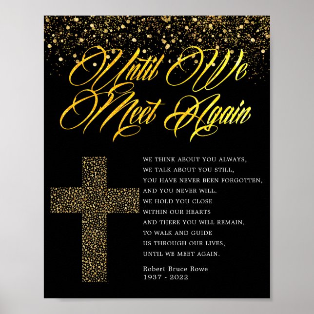 Religiöst begravningspoesi-tecken poster (Framsidan)