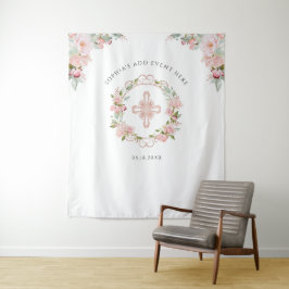 Religiöst evenemang, Blush Peach Blommig Fotobakgr