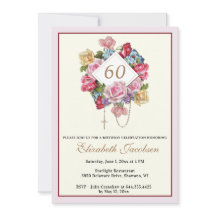 Religiöst födelsedagsrosenkrans katolskt blommigt 