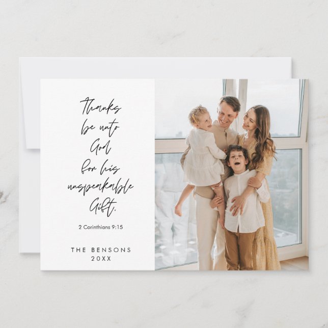 Religiöst, God Jul, Kristet Familjefoto Julkort (Framsida)