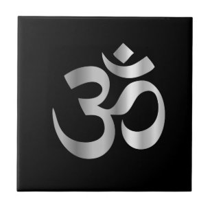 Religiöst symbol av hinduism Pranava Kakelplatta
