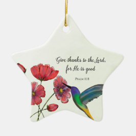 Religiöst Tänkande av Dig Blommor med Kolibri Julgransprydnad Keramik