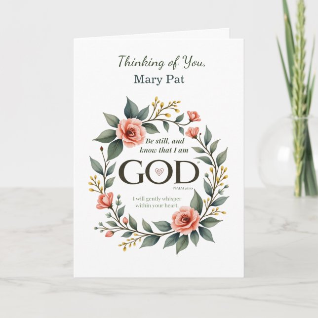 Religiöst Tänkande på Dig Skrift Blommig Krans Kort (Framsida)