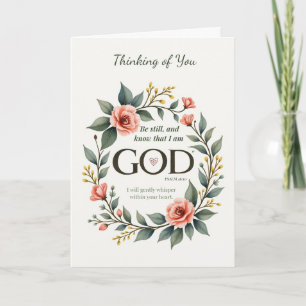 Religiöst Tänkande på Dig Skrift Blommig Krans Kort