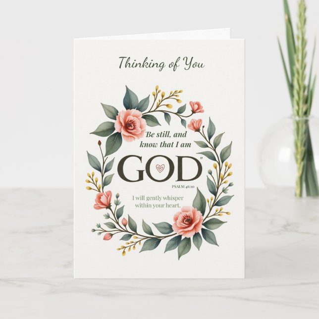 Religiöst Tänkande på Dig Skrift Blommig Krans Kort (Framsida)