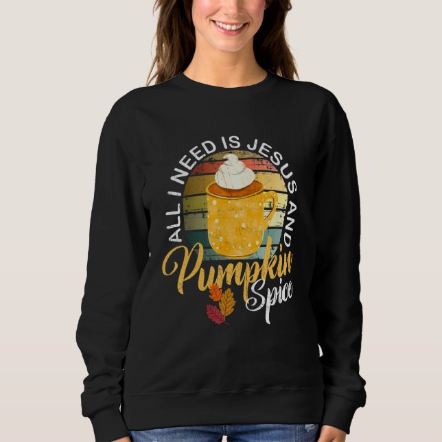Religious Autumn All I Need Is Jesus And Pumpkin S T Shirt (Framsida)
