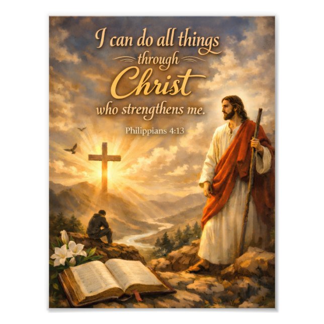 Religious Bible verse sayings quotes wall art Fototryck (Framsidan)