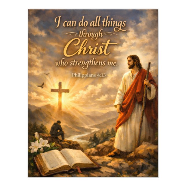 Religious Bible verse sayings quotes wall art Fototryck (Framsidan)