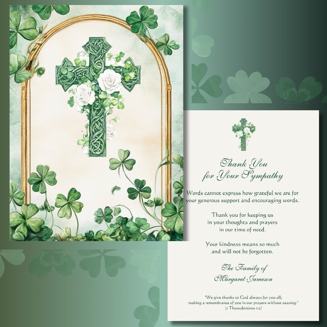 Religious Catholic Irish Celtic Cross Condolence  Tack Kort (Skapare uppladdad)
