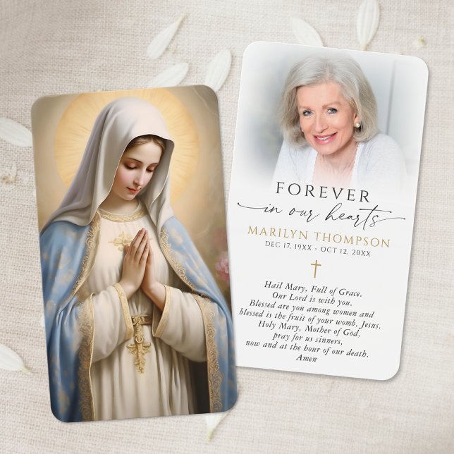 Religious Catholic Prayer Virgin Mary Cross Card Visitkort (Skapare uppladdad)