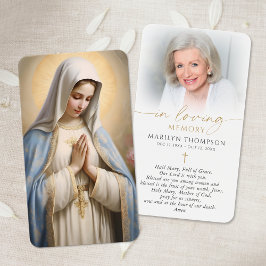 Religious Catholic Prayer Virgin Mary Cross Card Visitkort