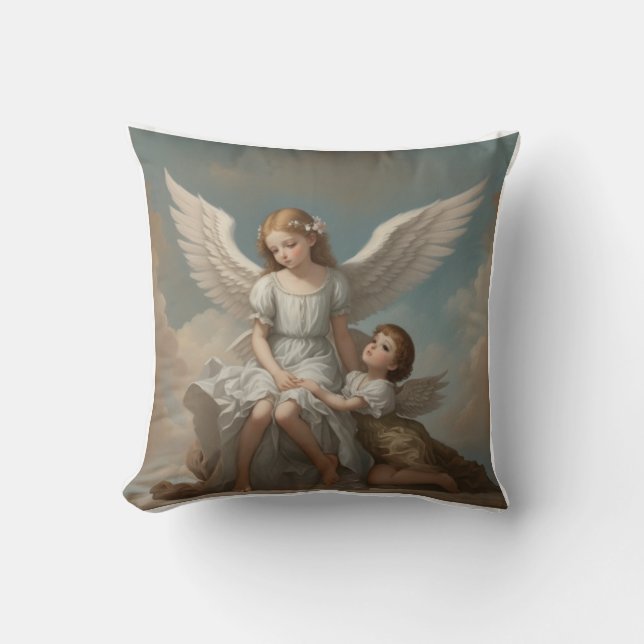 Religious Child Angels Pillow Kudde (Framsida)