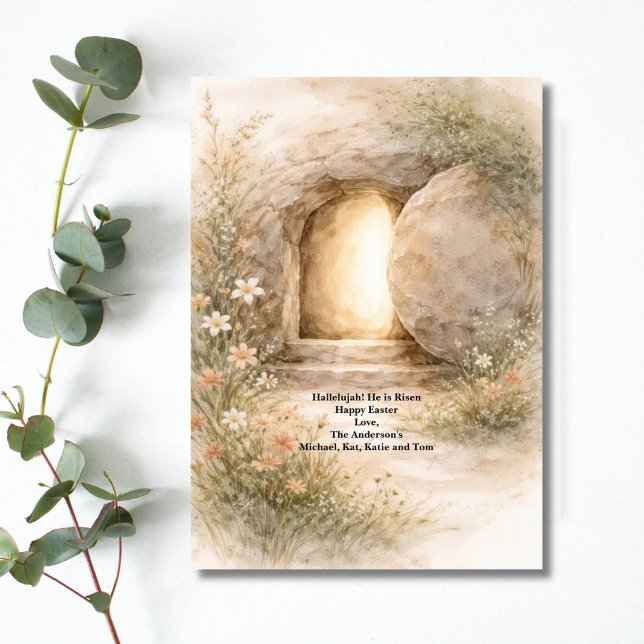 Religious Christian Catholic Jesus Tomb Easter Julkort (Jesus Tomb Easter card, Religious, Christian Catholic, Personalized, Printed or  Digital)