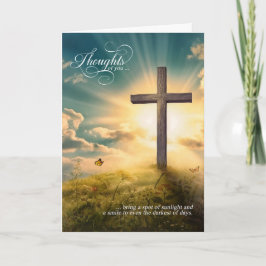 Religious Christian Cross on Hill Thinking of You Kort