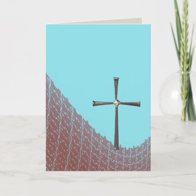 Religious Christian note card empty cross Kort (Framsida)