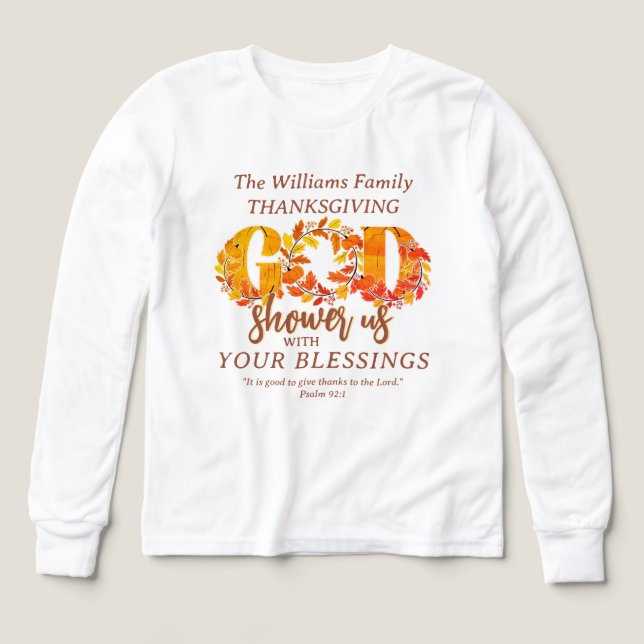 Religious Christian Thanksgiving Faith Bible Quote T Shirt (Design framsida)