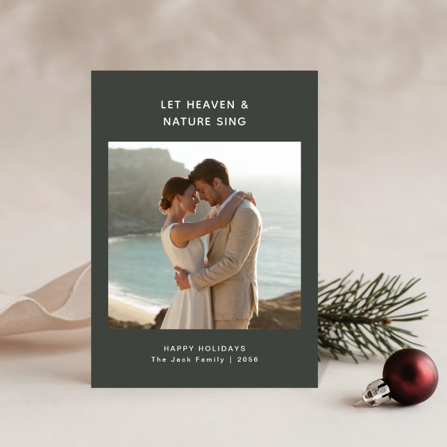 Religious Christmas | Dark Dusky Nelywed Photo Julkort (Skapare uppladdad)