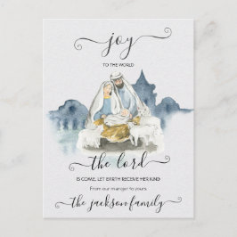 Religious Christmas with baby Jesus, Mary & Joseph Vykort