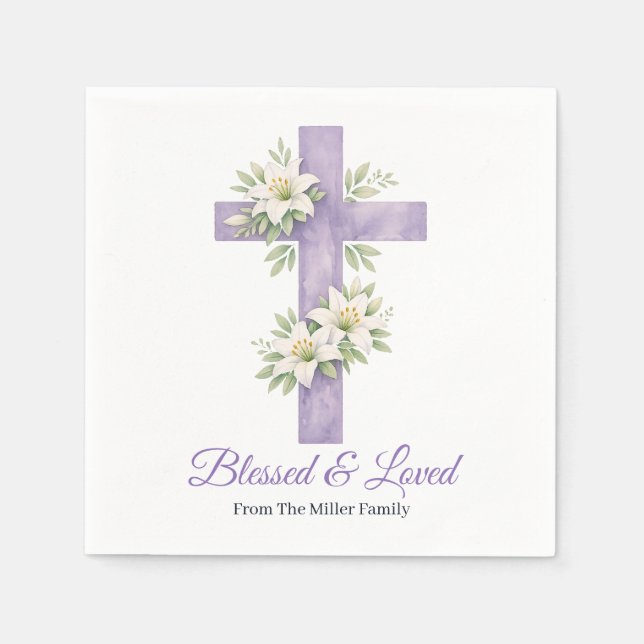 Religious Easter Blessings Mother’s Day Cross  Pappersservett (Framsidan)