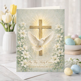 Religious Easter Scripture Lilies Cross Helgkort