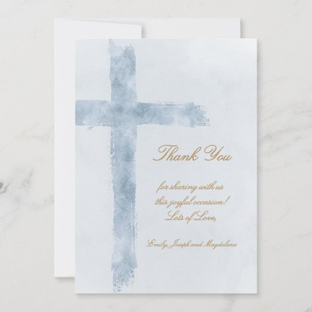 religious event blue cross thank you Card Kort (Framsida)