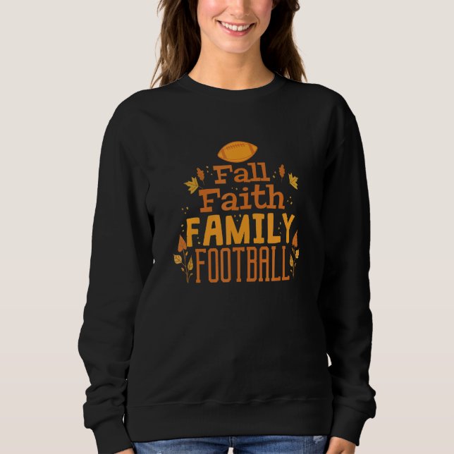 Religious Fall Faith Family Football 1 T Shirt (Framsida)