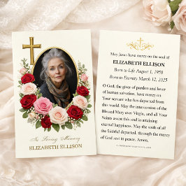 Religious Funeral Memorial Photo Prayer Visitkort