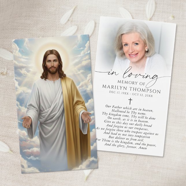 Religious Jesus The Lord's Prayer Card Visitkort (Skapare uppladdad)