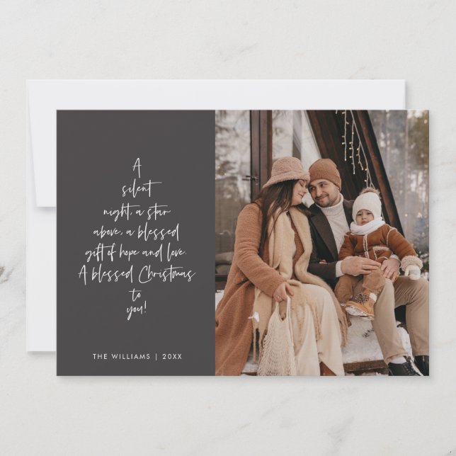 Religious, Merry Christmas, Christian Family Photo Julkort (Framsida)