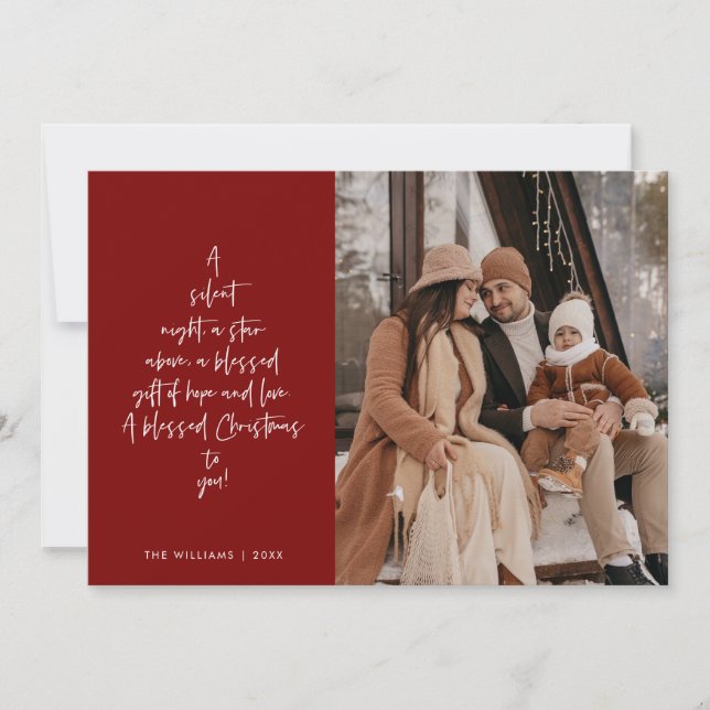 Religious, Merry Christmas, Christian Family Photo Julkort (Framsida)