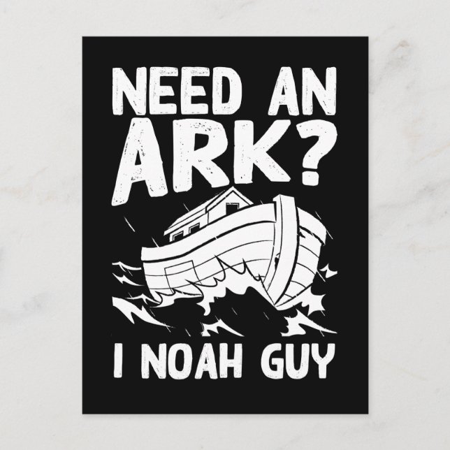 Religious Pun Christian Noah Ark Vykort (Framsida)