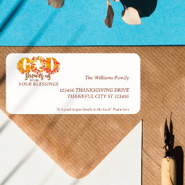 Religious Thanksgiving Dinner Faith Bible Quote Adressetikett