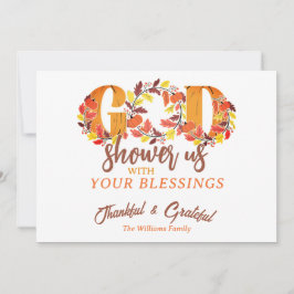 Religious Thanksgiving Faith Bible Quote Julkort