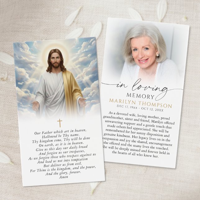 Religious The Lords Prayer Jesus Sympathy Card Visitkort (Skapare uppladdad)