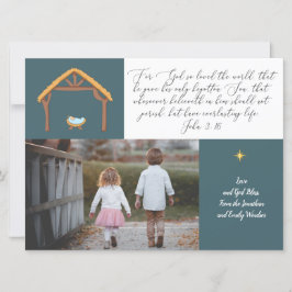 Religous Photo jul Card med John 3:16 Julkort