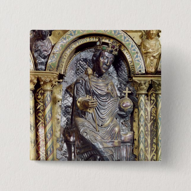 Relikskrin av kejsaren Charlemagne Knapp (Framsida)