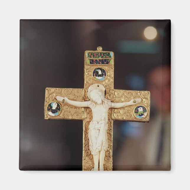 Reliquary crucifix, elfenben Kristus vid guld kor Magnet (Framsidan)
