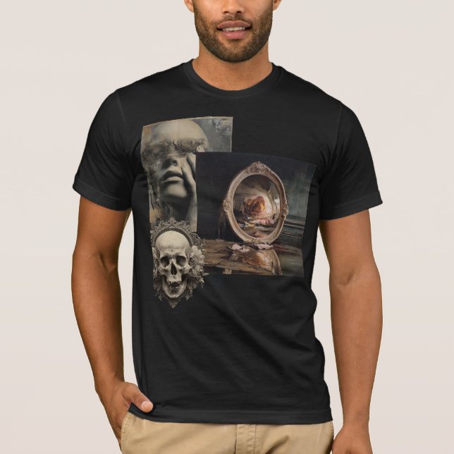 Reliquary of Echoes – Arcane Collage T-Shirt (Framsida)