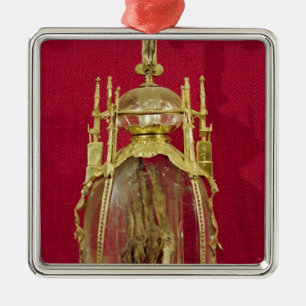 Reliquary som innehåller räcka av St. Attalia Julgransprydnad Metall