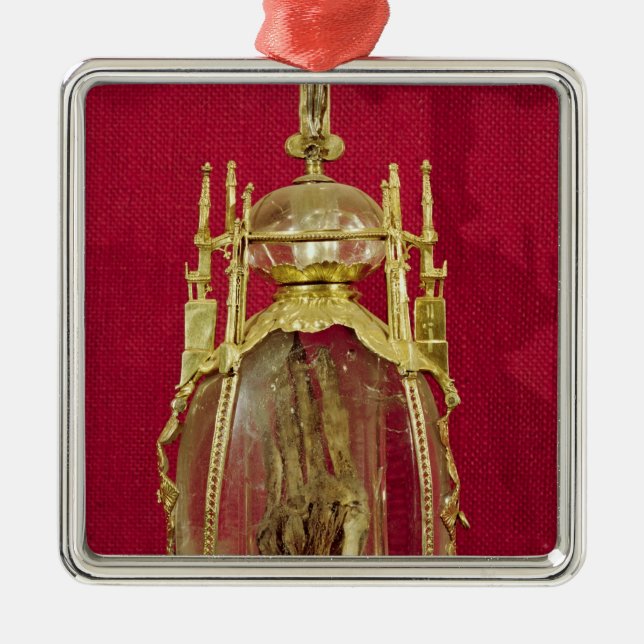 Reliquary som innehåller räcka av St. Attalia Julgransprydnad Metall (Framsidan)