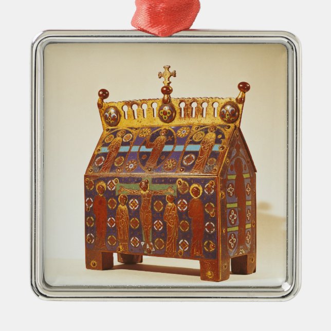 Reliquarybröstkorg, 12:e-13th århundrade julgransprydnad metall (Framsidan)