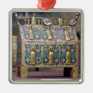 ReliquaryChasse, Limoges, c.1200-50 Julgransprydnad Metall