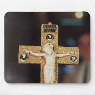 Reliquarycrucifix, elfenbenKristus på guldkor Musmatta